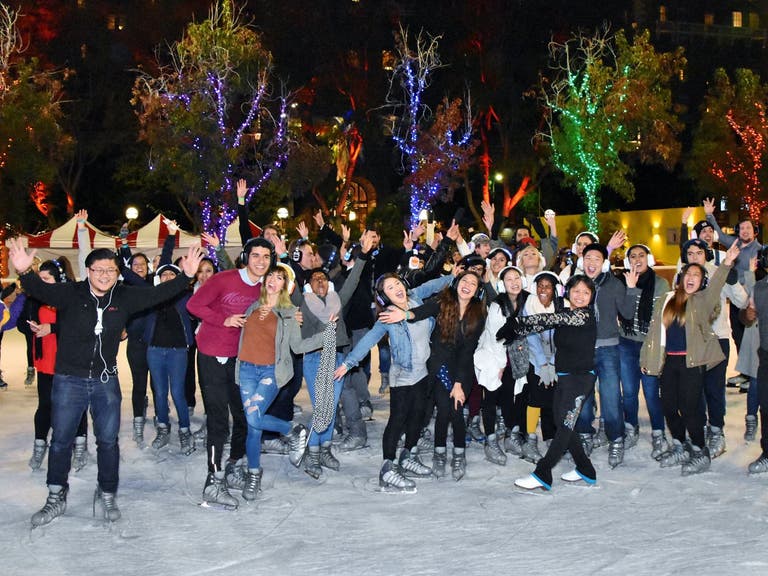 Silent Skate Party at the Holiday Ice Rink in Pershing Square