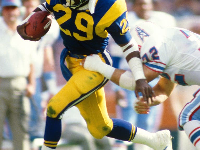 Eric Dickerson broke the single-season rushing record against the Houston Oilers on Dec. 9, 1984
