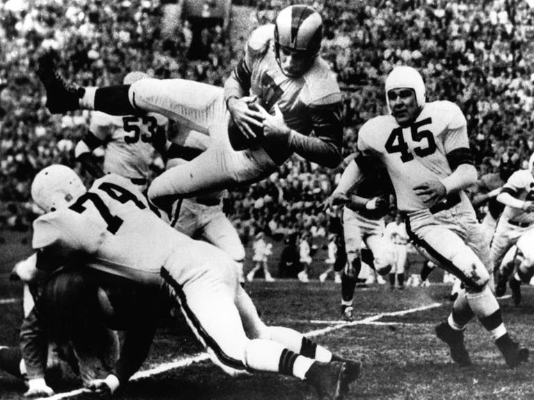 LA Rams quarterback Bob Waterfield in the 1951 NFL Championship Game