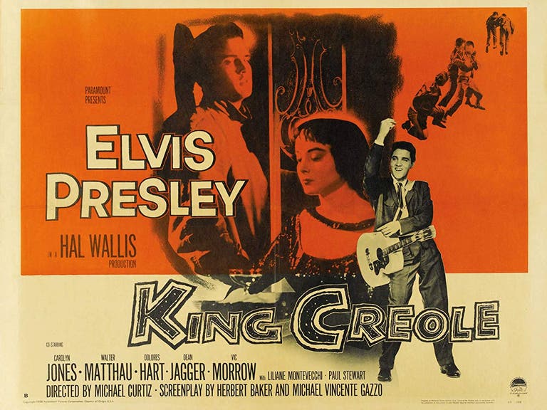 Movie poster for "King Creole" (1958) starring Elvis Presley and Carolyn Jones